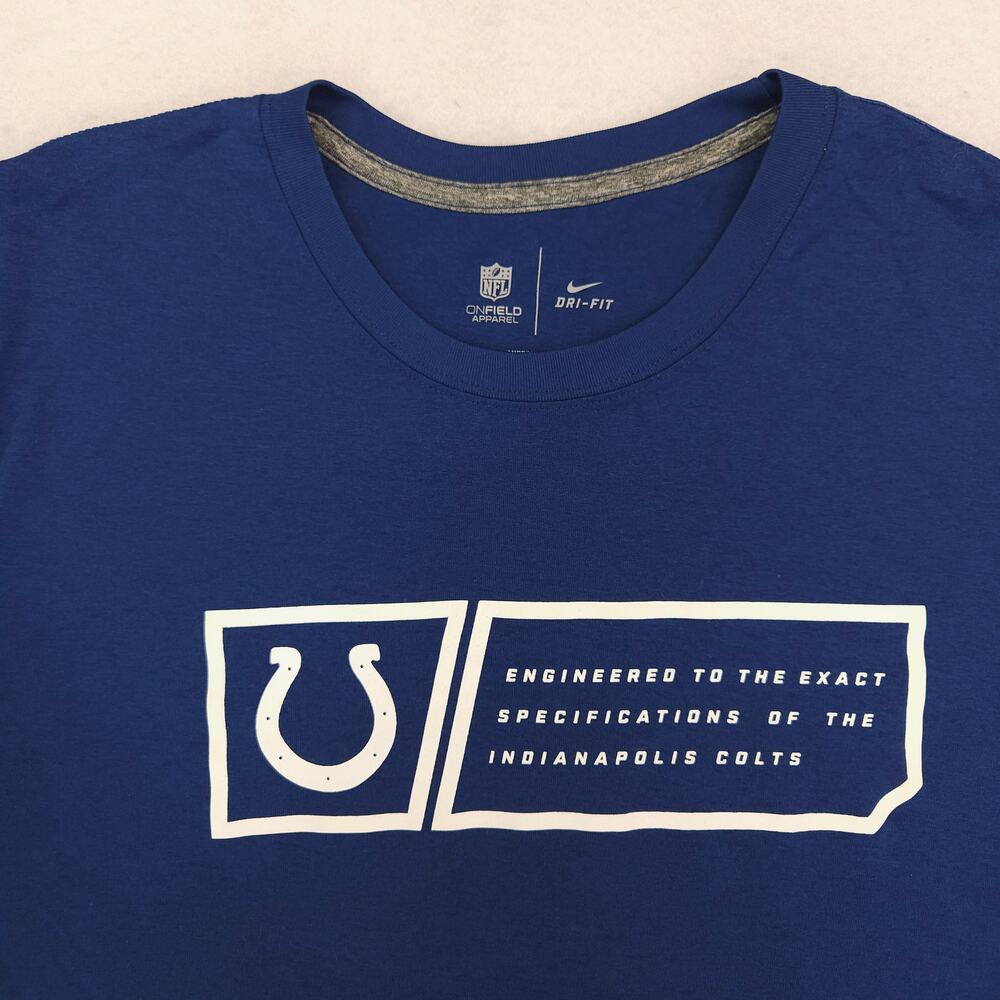 Nike Indianapolis Colts Graphic Short Sleeve Football T Shirt Mens Size XL Blue